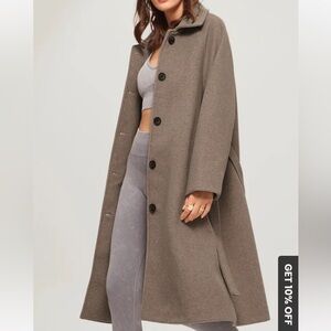 NWT Brushed Belted Long Overcoat